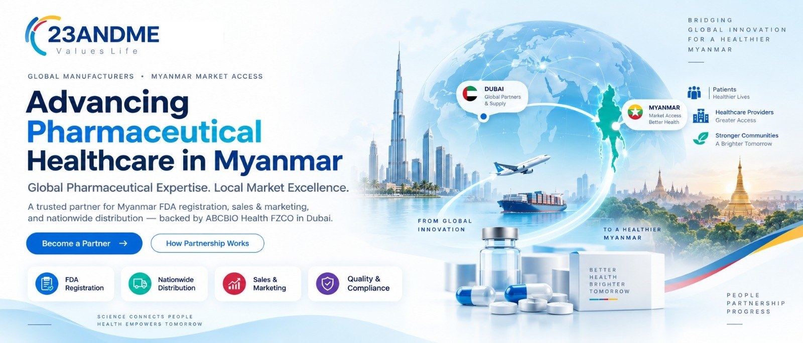 23ANDME Group — Advancing pharmaceutical healthcare in Myanmar. Global pharmaceutical expertise, local market excellence.